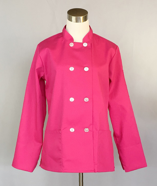 Made in Chicago Traditional chef coat for women. A line with 2 hip pockets. Traditional chef coat for women. A line with 2 hip pockets. Sunstarr